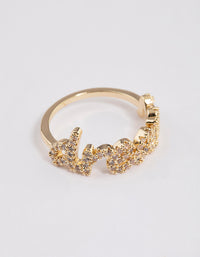 Gold Plated Dream Script Ring - link has visual effect only