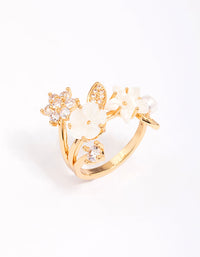 Gold Plated Floral Bouquet Ring - link has visual effect only