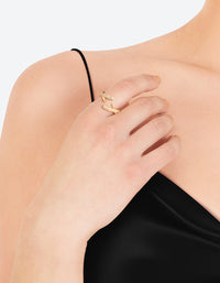 Gold Plated Pave Interlaced Ring - link has visual effect only