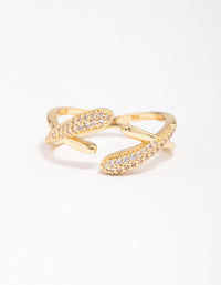 Gold Plated Pave Interlaced Ring - link has visual effect only