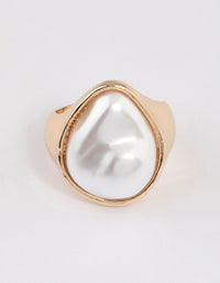 Gold Irregular Pearl Ring - link has visual effect only