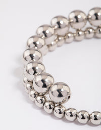 Silver Chunky Beaded Bracelet - link has visual effect only