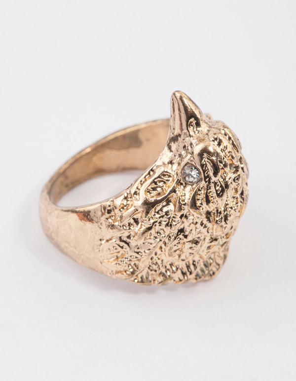 Antique Gold Majestic Eagle Ring