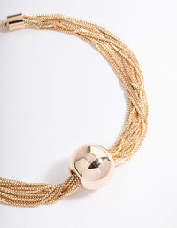 Gold Multi Chain Statement Ball Necklace - link has visual effect only