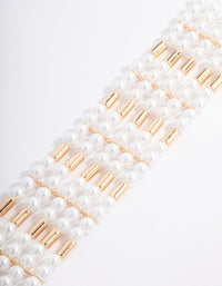 Gold Multi-Row Pearl Choker - link has visual effect only