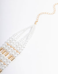 Gold Multi-Row Pearl Choker - link has visual effect only