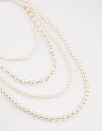 Gold Layered Mixed Pearl Necklace - link has visual effect only