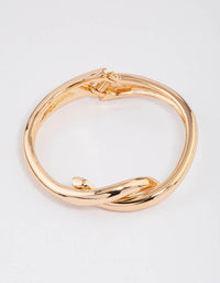 Gold Knotted Interlaced Hing Bangle - link has visual effect only