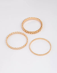 Gold Mixed Thick Chain Bangle Pack - link has visual effect only