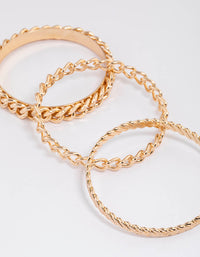 Gold Mixed Thick Chain Bangle Pack - link has visual effect only