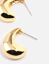 Gold Plated Baguette Bold Wide Hoop Earrings - link has visual effect only