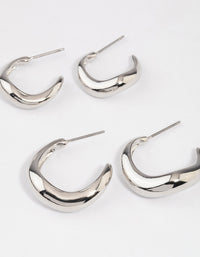 Silver Wave Match Hoop Earrings Pack - link has visual effect only