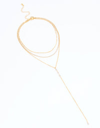 Gold Plated Cupchain Layered Y-Shape Necklace - link has visual effect only