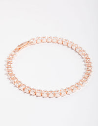 Rose Gold Cubic Zirconia Navette Tennis Bracelet - link has visual effect only