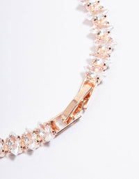 Rose Gold Cubic Zirconia Navette Tennis Bracelet - link has visual effect only