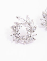 Rhodium Mini Wreath Stud Earrings - link has visual effect only