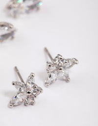 Silver Marquise Lotus Cubic Zirconia Earrings Pack - link has visual effect only