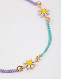 Gold Mixed Chain Daisy Bracelet - link has visual effect only