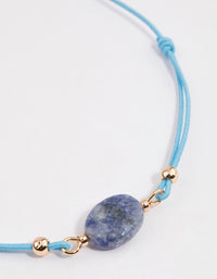 Fabric Dainty Semi-Precious Pendant Bracelet - link has visual effect only