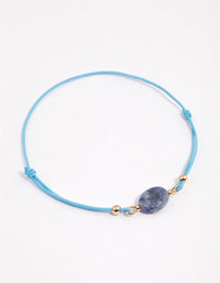 Fabric Dainty Semi-Precious Pendant Bracelet - link has visual effect only