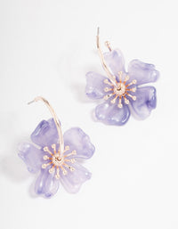 Rose Gold Spring Flower Hoop Earrings - link has visual effect only