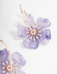 Rose Gold Spring Flower Hoop Earrings - link has visual effect only