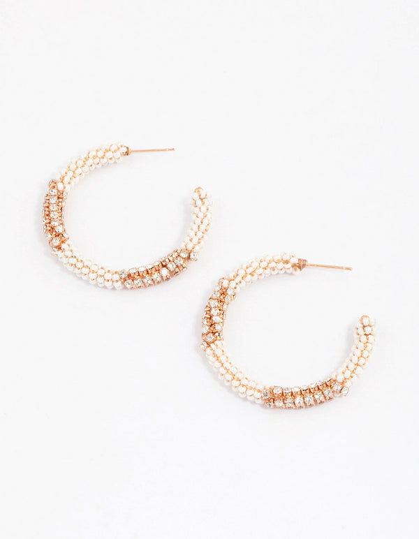 Rose Gold Sparkle Hoop Earrings