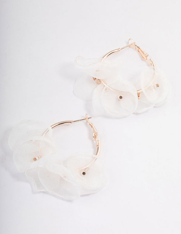 Rose Gold Petal Hoop Earrings