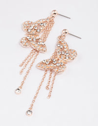 Rose Gold Butterfly Tassel Drop Earrings - link has visual effect only