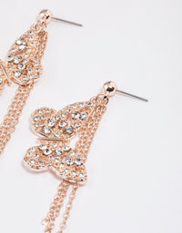 Rose Gold Butterfly Tassel Drop Earrings - link has visual effect only