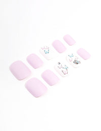 Tweens Lilac & Butterfly Press On Nails - link has visual effect only