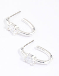 Silver Diamante Oval Hoop Earrings & Polishing Set - link has visual effect only