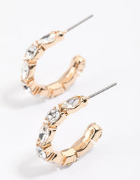 Gold Mixed Stone Hoop Earrings & Polishing Set - link has visual effect only