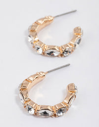 Gold Mixed Stone Hoop Earrings & Polishing Set - link has visual effect only