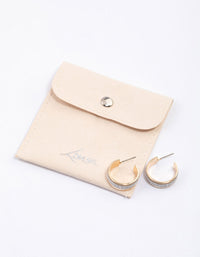 Gold Glitter Paper Hoop Earrings & Polishing Set - link has visual effect only