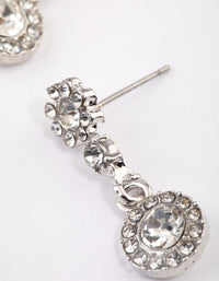 Rhodium Classic Signet Drop Earrings & Polishing Set - link has visual effect only