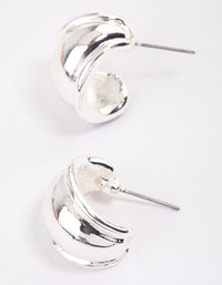 Silver Rounded Edge Hoop Earrings & Polishing Set - link has visual effect only