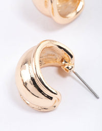 Gold Rounded Edge Hoop Earrings & Polishing Set - link has visual effect only