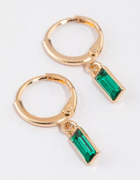 Gold Baguette Huggie Hoop Earrings & Polishing Set - link has visual effect only