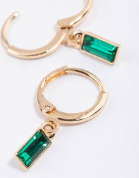 Gold Baguette Huggie Hoop Earrings & Polishing Set - link has visual effect only