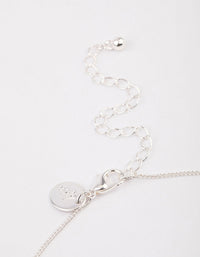 Silver Freshwater Pearl Diamante Drop Necklace & Polishing Set - link has visual effect only