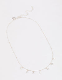 Silver Bezel Diamante Droplet Necklace & Polishing Set - link has visual effect only