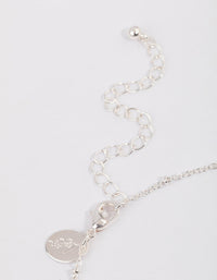 Silver Bezel Diamante Droplet Necklace & Polishing Set - link has visual effect only