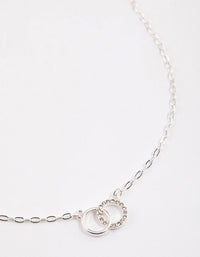 Silver Linked Circle Diamante Necklace & Polishing Set - link has visual effect only