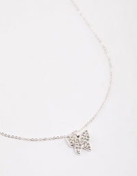 Silver Pave Butterfly Necklace & Polishing Set - link has visual effect only