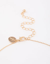 Gold Double Row Pearl Chain Necklace & Polishing Set - link has visual effect only