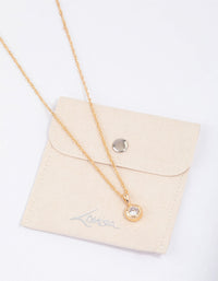 Gold Bezel Diamante Drop Necklace & Polishing Set - link has visual effect only