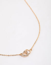 Gold Linked Heart Necklace & Polishing Set - link has visual effect only