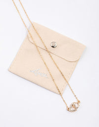 Gold Linked Heart Necklace & Polishing Set - link has visual effect only