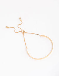 Gold Simple Solid Bangle Toggle Bangle - link has visual effect only